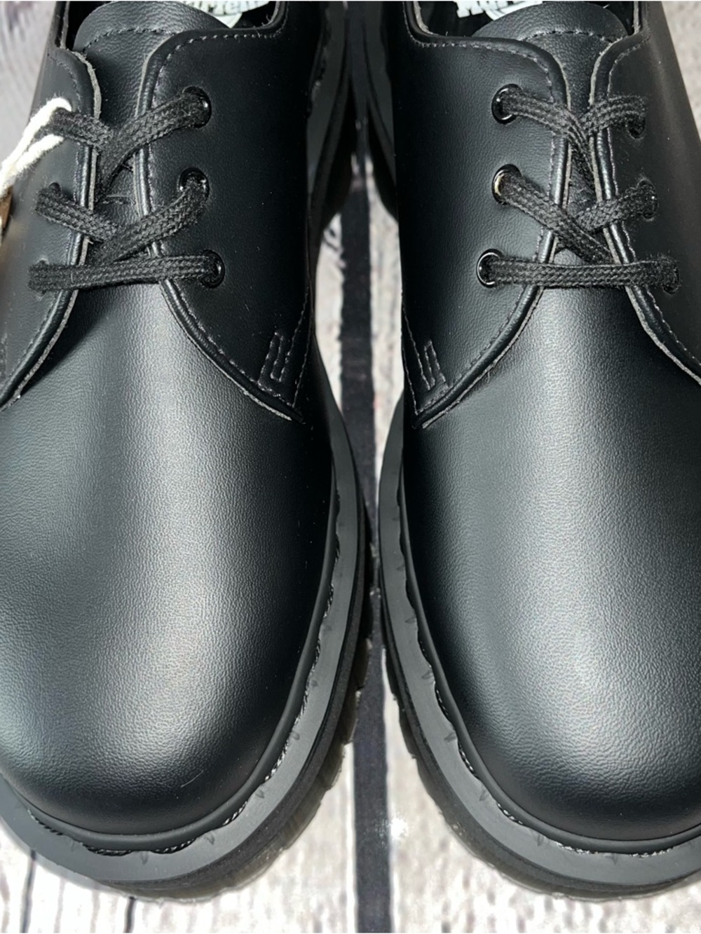NWT Dr. Martens 1461 Vegan Mono Felix Platform Black Shoes Size 8 - Picture 5 of 12